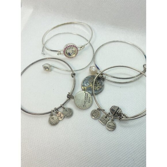 ALEX AND ANI Key To Life Bracelet Bangle Charm Dangle Stackable Silver Tone 5 - Picture 1 of 8